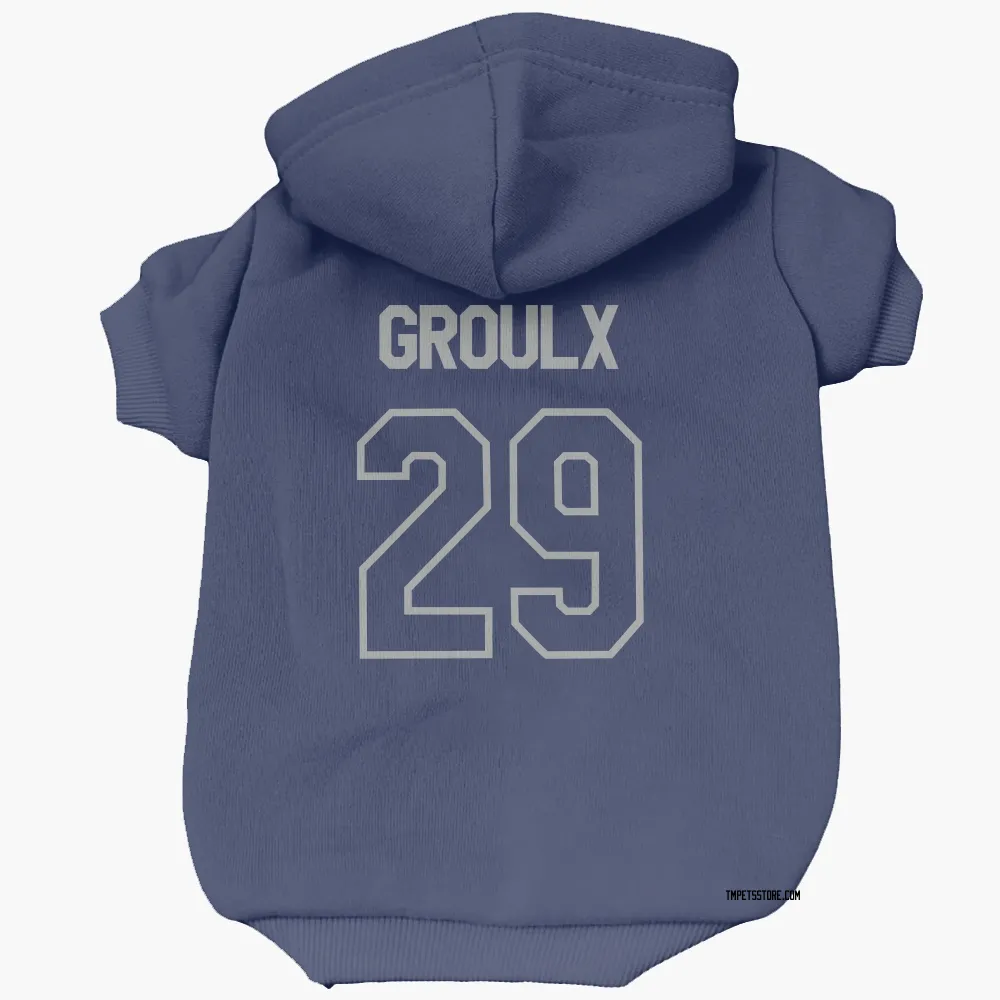 Toronto Maple Leafs Bo Groulx Blue Gray Pet Hoodie for Dog & Cat