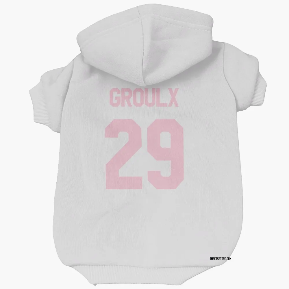 Toronto Maple Leafs Bo Groulx White Pink Pet Hoodie for Dog & Cat