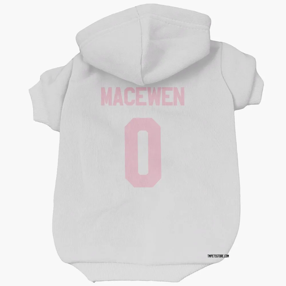 Toronto Maple Leafs Zack MacEwen White Pink Pet Hoodie for Dog & Cat